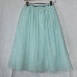 Cat & Jack Mesh Fairy Tulle Skirt Sz L Glitter Sparkle Details Elastic Waistband